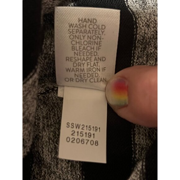 J. Jill Wearever Collection Striped Button-Front Cardigan Sweater XS Black Gray - Picture 6 of 11